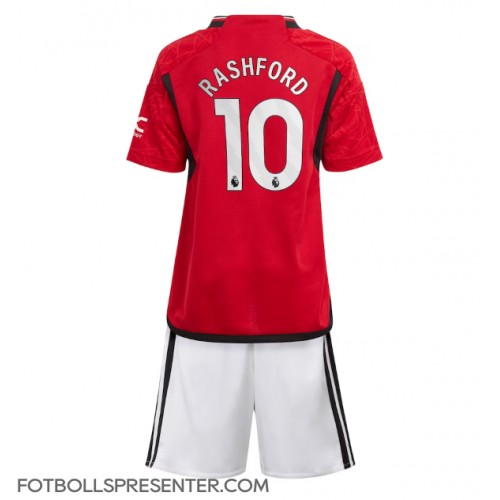 Manchester United Marcus Rashford #10 Hemmatröja Barn 2023-24 Kortärmad (+ korta byxor)